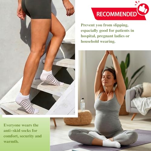 Image of yeuG Pilates Socks for Women Non Slip Grip Socks for Yoga, Barre, Hospital, Barefoot Grippy Yoga Sock Womens Gifts 4 Pairs