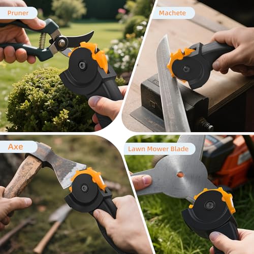 Garden Tools Knife Sharpener, 6 in 1 Multifunctional Sharpener for Garden Tools, Lawn Mower Blades, Axes, Pruner, Hedge Shears, Hunting Gear, Durable & Easy to Use - Image 6