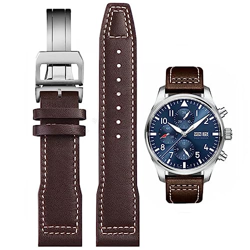 HEYOZURY Correa de Reloj Para IWC Reloj Correas de Banda Pulsera de Cuero IWC 20mm 21mm Pulsera de Cuero Suave de para la Serie IWC Pi