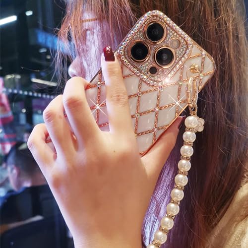 Sangle de corde de perle et coque iPhone 15 pour vos soirées élégantes - 2