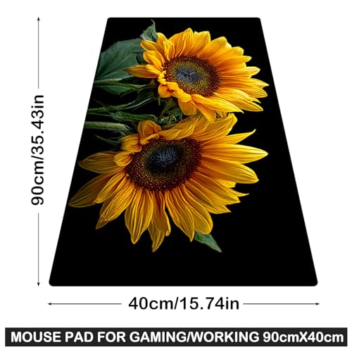 Image of Nuxovilar Professional Large Mouse Pad & Computer Game Mouse Mat (35.4x15.7IN, Bright Sunflower Bouquet Art) (90 * 40cm Sunflower Bouquet)