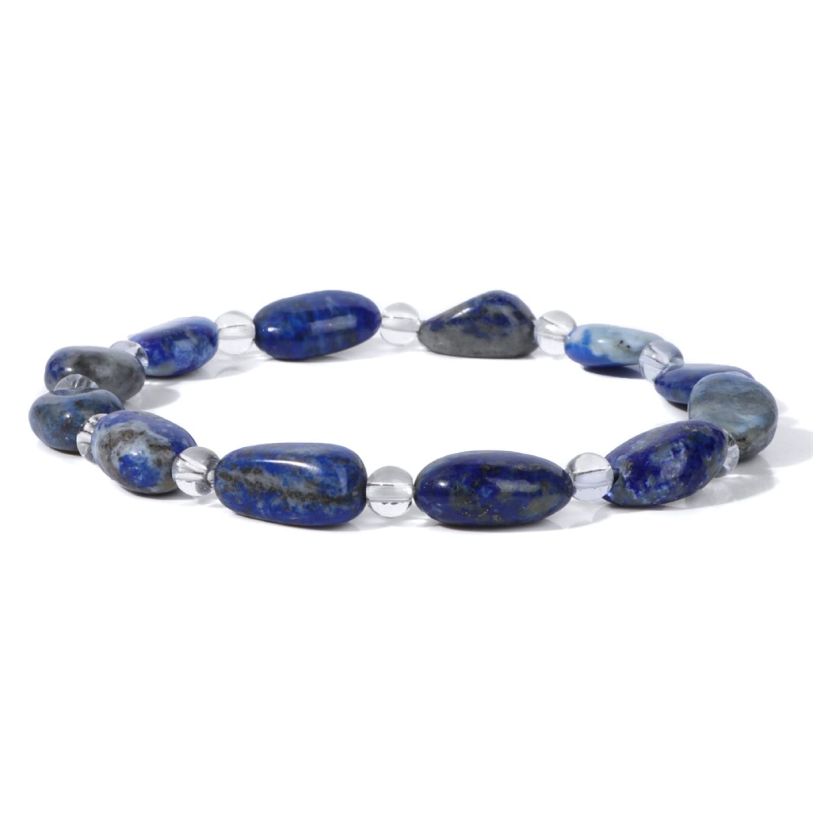 LLXYWJ Naturstein-Armband, Perlen, Armbänder, Achate, Quarz, Schmuck für Damen und Herren, Amazonit, 19 cm