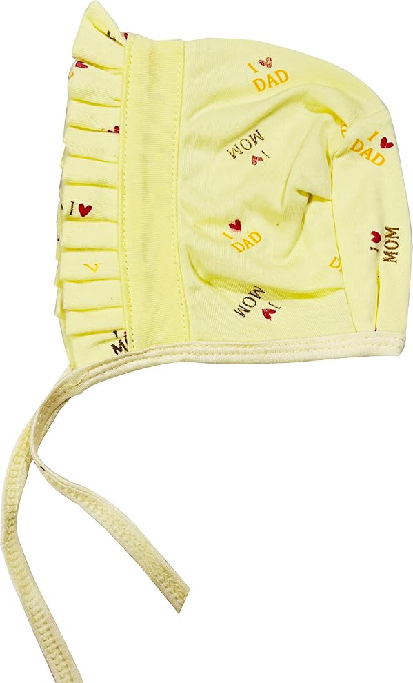 KmCho Baby Caps for Newborn Baby (0-3 Months) | Soft Cotton Infant Cap | Breathable Stretchable Beanie Hat for Boys & Girls | Gentle on Sensitive Skin | Daily Wear | Pack of 4-DN2 4