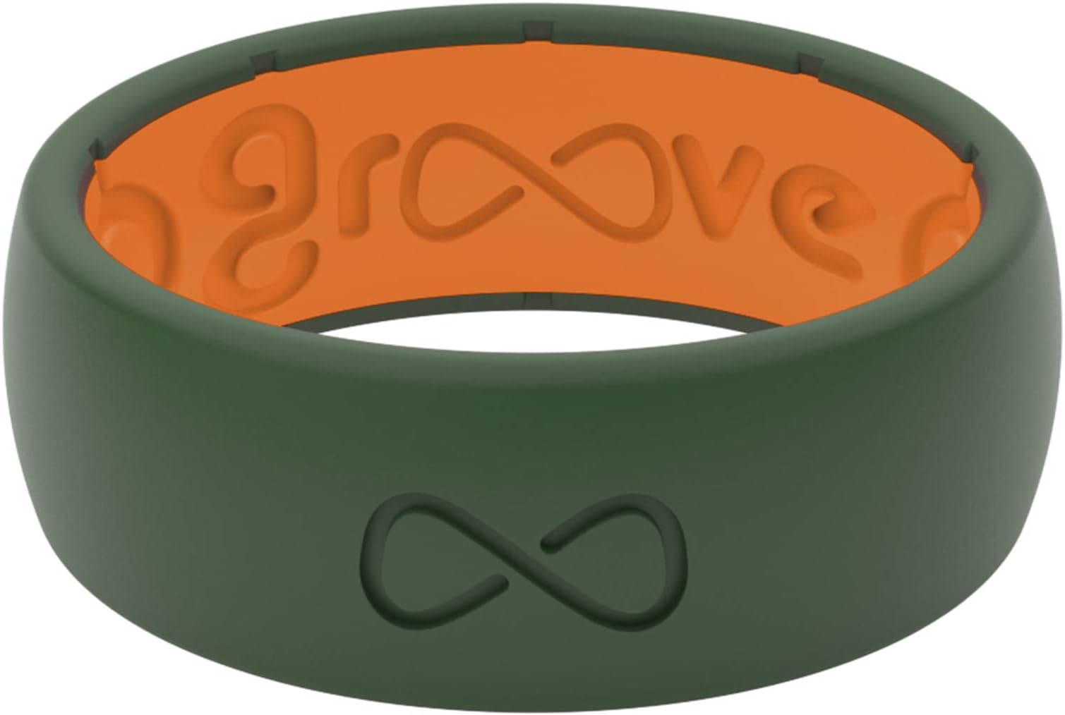 Groove Life Solid Silicone Ring - Breathable Rubber Wedding Rings for Men, Lifetime Coverage, Unique Design, Comfort Fit Ring