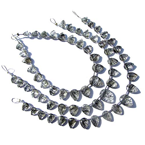Tourmaline noire AAA en perles flèches facettées pour création de bijoux uniques