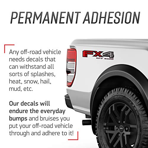 Image of GOLD HOOK FX4 Off Road Decals Compatible with Ford F-150 F-250 F-350 - Peel & Stick Series - Original Easy Install - Set of 2