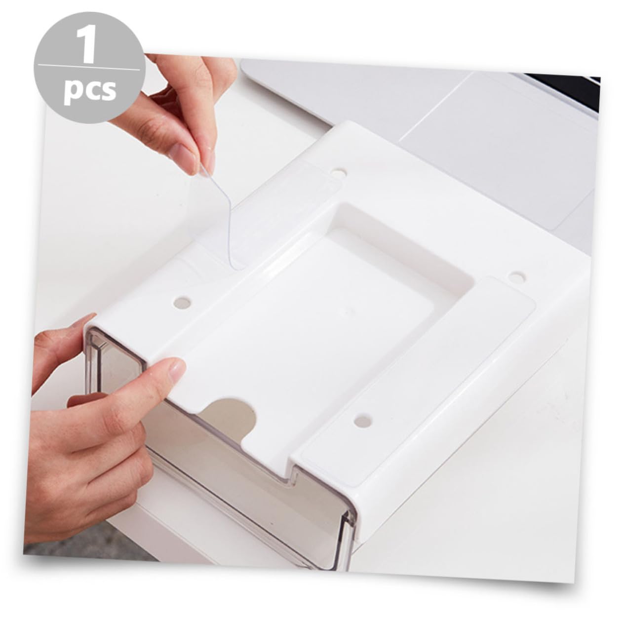 Uonlytech 2piezas Cajas De Almacenamiento Cajón Debajo Del Escritorio Organizadores Invisibles Para Papelería Para Escritorios De Oficina