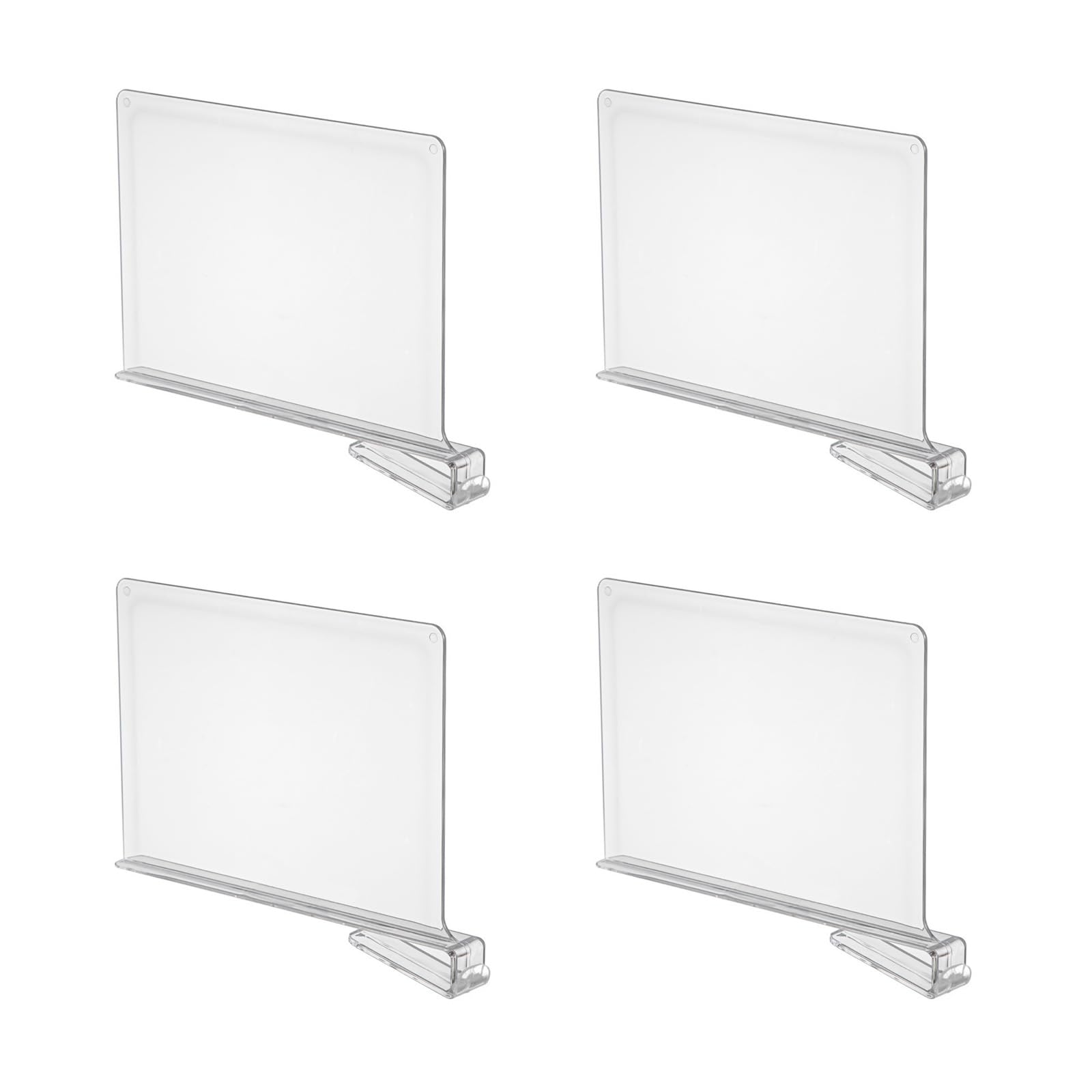 Elnwnnkc 4PCS Clear Wardrobe Partition Board Multipurpose Shelf Divider for Closets Space Saving Book File Organizers Componentized Shelf Dividers