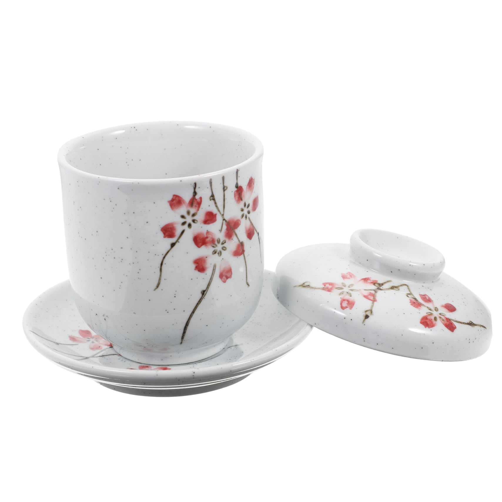 Tasse à ragoût japonaise en céramique blanche avec couvercle pour soupe individuelle