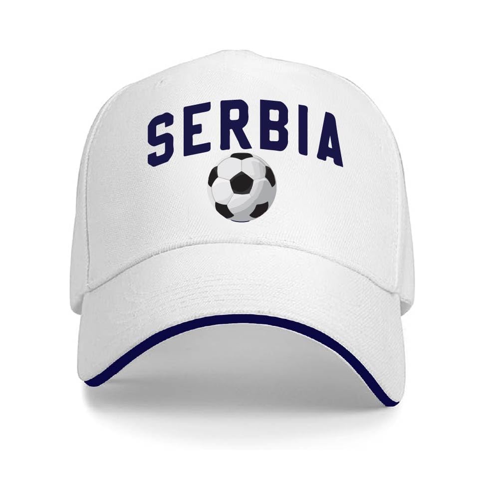 PRINTSHOP4MESerbia Unisex Adult Football Cap - Metal Adjustable Buckle Closure Serbia Football Cap for Men and Women - Ideal for Football Enthusiasts, Outdoor Activities and Everyday Wear