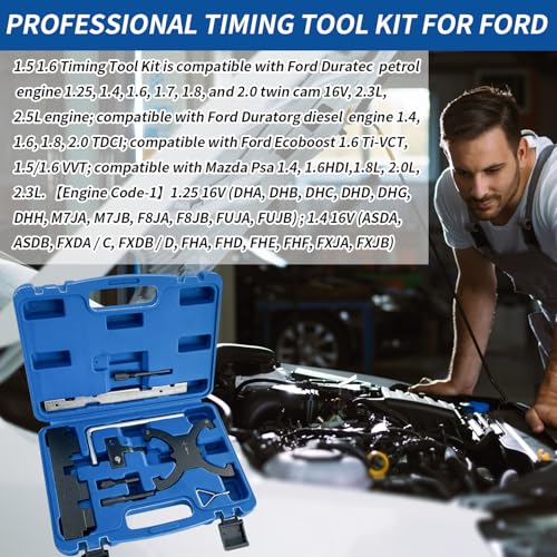 SUGOOE 9Pcs Engine Camshaft Alignment Timing Tool Kit, Timing Tool Kit Compatible with Ford Focus Fiesta Mazada 1.5 1.6 VCT, Camshaft Flywheel Locking Tools 303-1097 by SUGOOE - Image 4