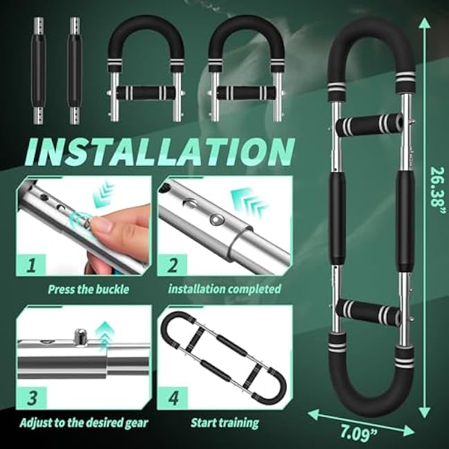 Twister Arm Trainer,40-100lb Adjustable Chest Workout Device,Portable Power Twister Bar,Twist Arm Trainer,Forearm Strengthener Exerciser Spring Resistance for Home Fitness