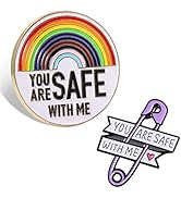 Enamel Pins-You Are Safe With Me ,Zifengcer Pride Pins, Rainbow Lapel Pins Decor, Nurse Badge Ree...