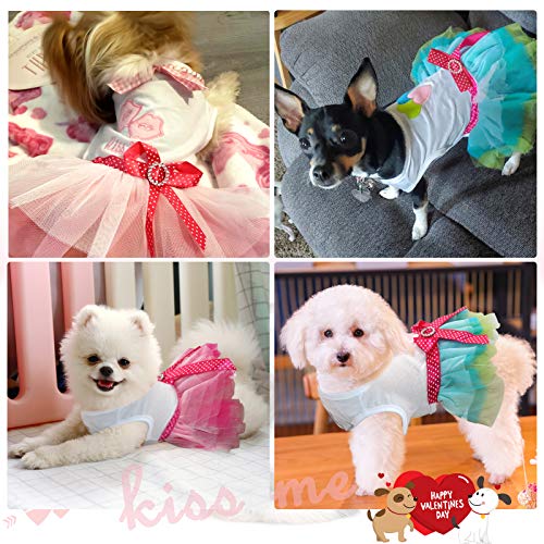 Hylyun Small Dog Dress 2 Packs - Cute Tutu Princess Dress Heart & Lip Printed Puppy Dresses For Girl Small Dogs In Summer M #TOP6