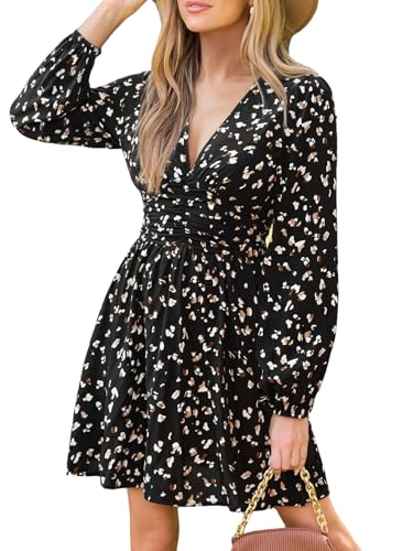 Robe d'automne pour femme mini robe décontractée taille élastique confort