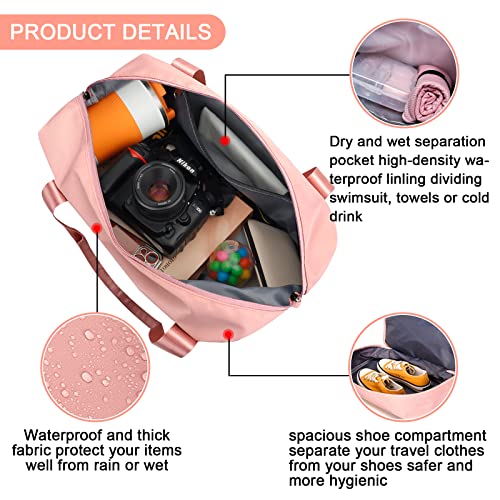 Sporttasche Faltbare Reisetasche mit Schuhfach und Nassfach, CS COSDDI Wasserabweisende Weekender Gym Travel Bag Handgepäck Tasche Trainingstasche für Damen Herren