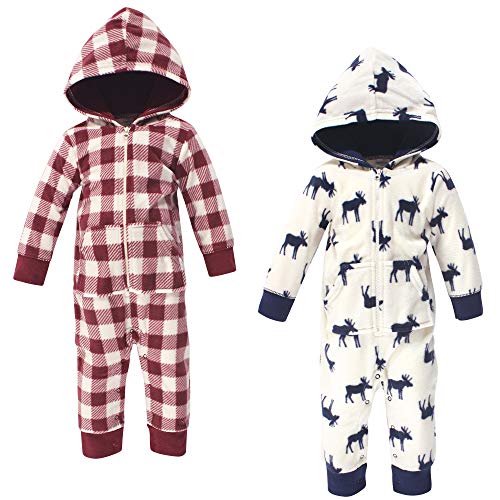 Little Treasure Unisex Baby Fleece Jumpsuits and Coveralls, Moose Baby, 9-12 Months
