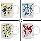  THE GOOD GIFT - DC Comics Batman + Superman + Wonder Woman + Joker - 4 Tazas