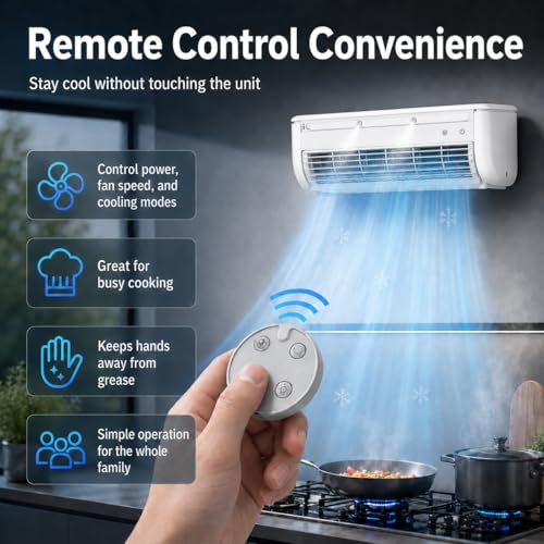 Mini-climatiseur mural portable blanc avec télécommande sans fil 3 vitesses - 7