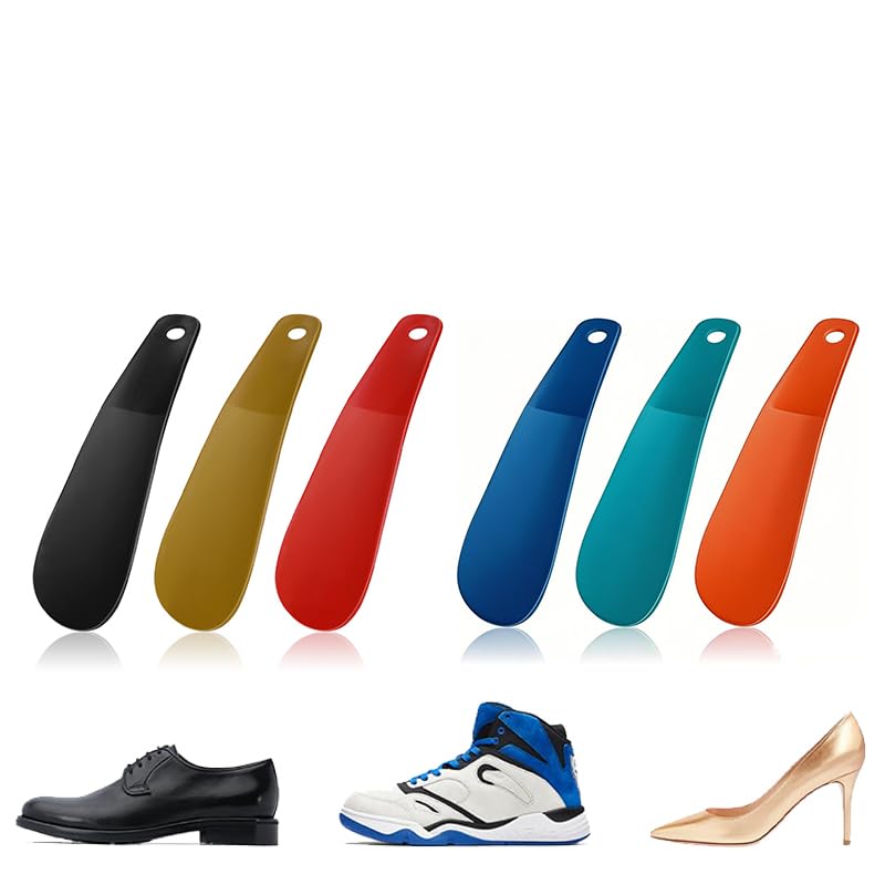 6 Stück Schuhanzieher Kleiner mini schuhlöffel universell - für alle Schuhe Fersen Stiefel und Turnschuhe (16 cm/6.2)
