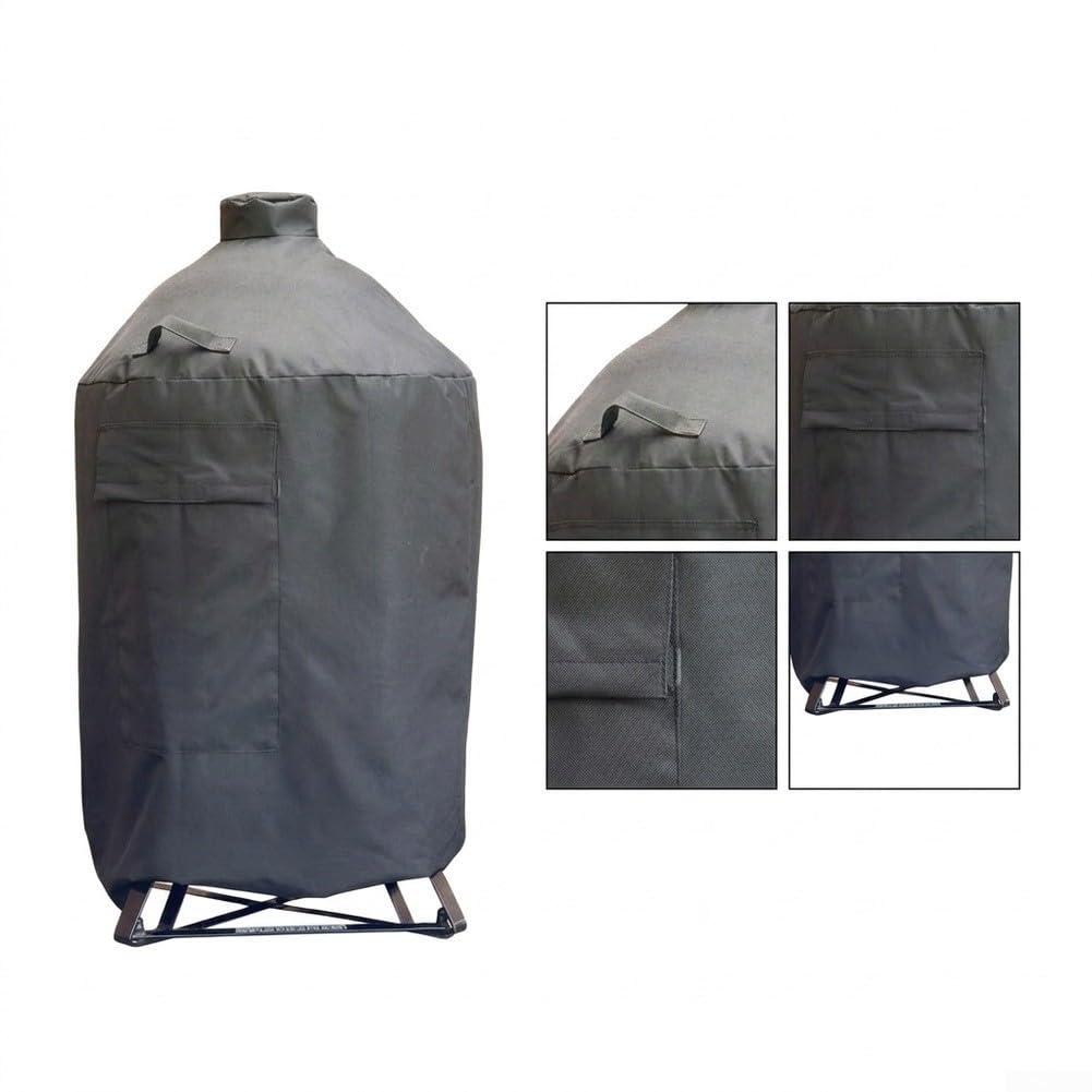 für kamado Grillabdeckung 600D Oxford Wasserdicht für Joe Eiergrill 94x116,8cm Wetterfest UV-Schutz Schwarz