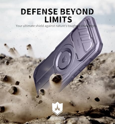 Image of Dexnor for iPhone 17 Air Case with Slide Camera Cover & Adjustable Kickstand & Built-in Screen Protector, Compatible Wireless Charging,Rugged Cases Heavy-Duty Protective Cover,Phantom Purple