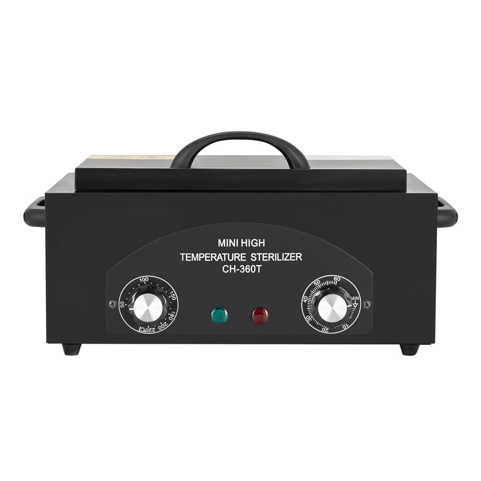 300W Heißluftsterilisator Desinfektion 220℃ Trockene Hitze Sterilisator Hochtemperatur-Sterilisator mit Timer für Nagelwerkzeuge Kosmetikwerkzeuge Fußpflege Schönheitssalon(Schwarz)