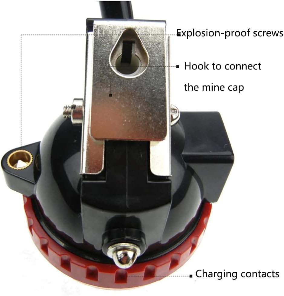 High Brightness Mining Lamp 10W Waterproof Explosion-Proof LED Headlight Rechargeable Miner Safety Cap Light for Camping Diving Fishing,12000mah