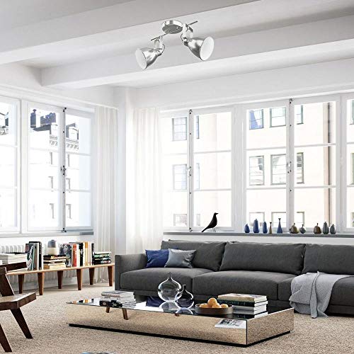 Lampe murale et plafond avec spot douille directionnable E14 argent BAKAJI - 3