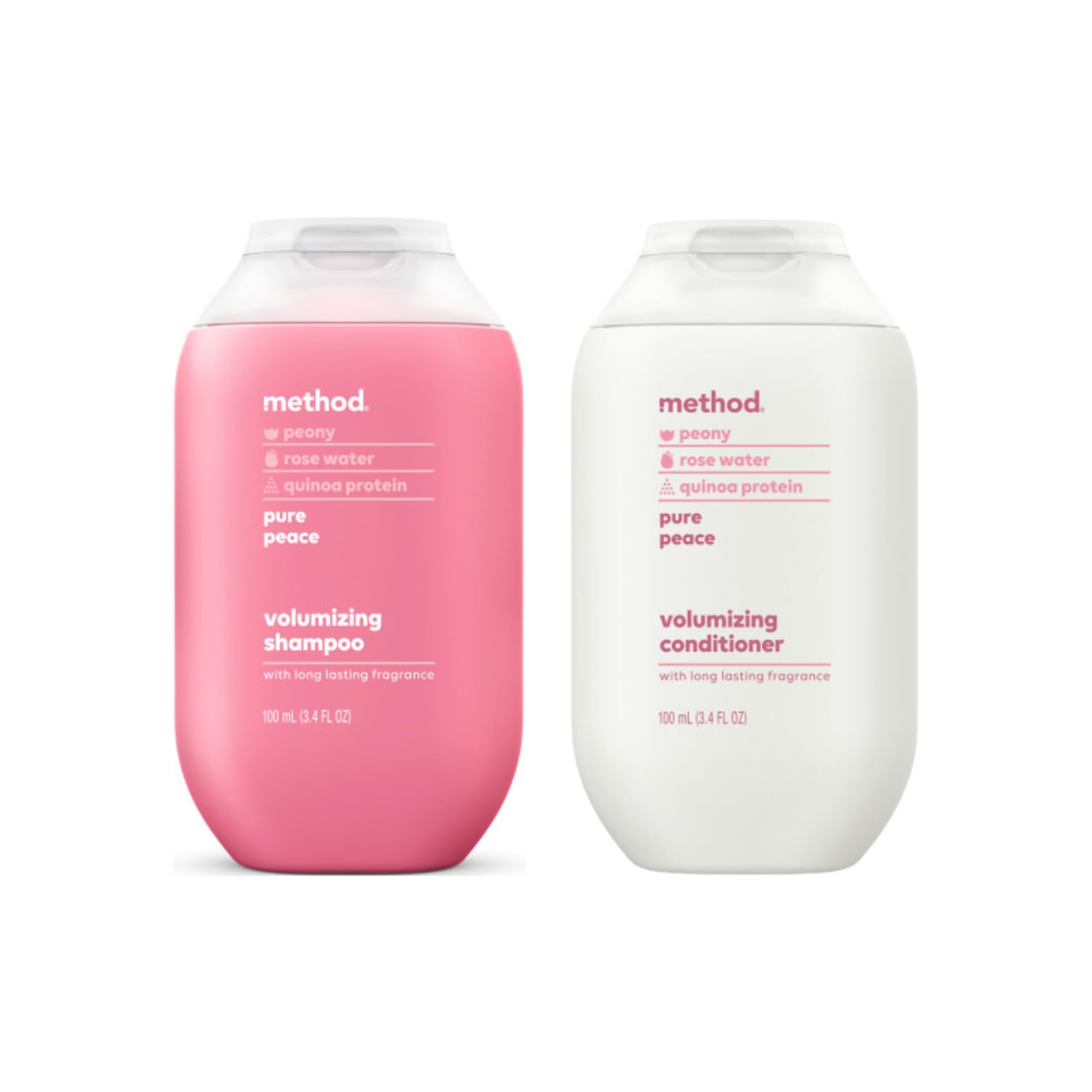 Method Travel Size, Shampoo, Conditioner, Pure Peace, 3.4 Fl Oz Each, 1 CT