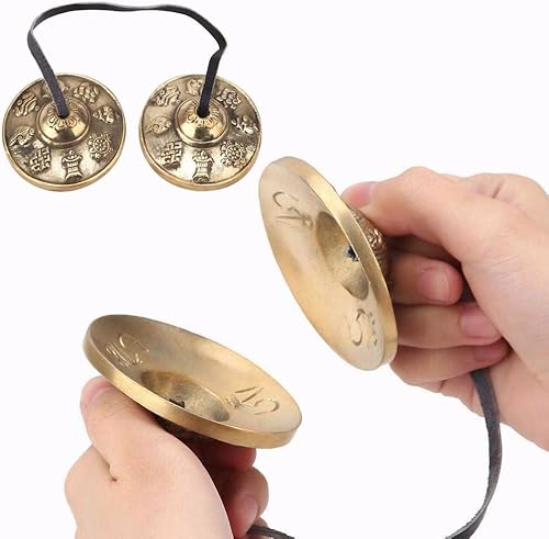 Campana de meditación tibetana hecha a mano de cobre tibetano para meditación tibetana, campana de cobre en relieve, yoga tibetano, meditación,