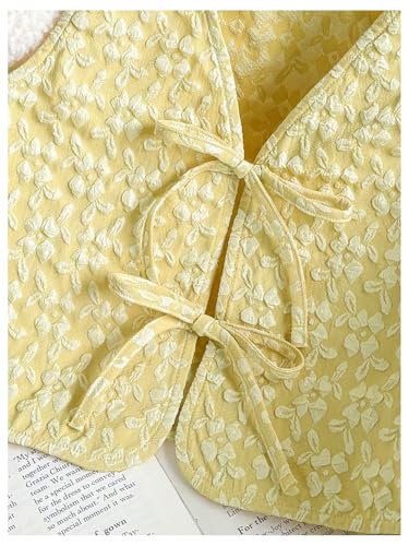 Verdusa Girl's Boho Floral Bow Tie Tank Top Sleeveless Summer Going Out Tops4