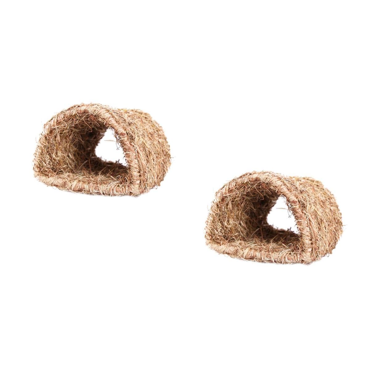 Yardwe 2stücke Handgefertigtes Kaninchen-strohnest Naturmaterial Für Kleine Haustiere Für Kaninchen Hamster Und Andere Kleintiere Fördert Und Spiel
