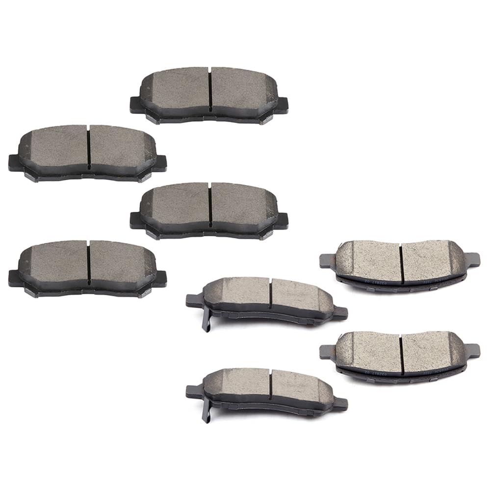 cciyu D1647 D1640 Brake Pads w/Hardware Front Rear Disc Brake Pad Set