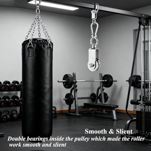 Poulies pivotantes inox pour éviter la torsion des câbles de gym lot de 2
