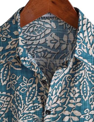 Image of VATPAVE Mens Casual Hawaiian Floral Shirts Short Sleeve Button Down Tropical Shirts Beach Summer Shirts