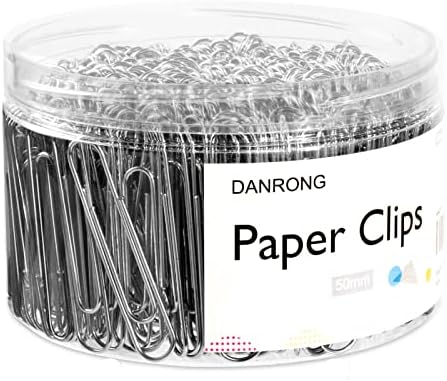 DANRONG Silver Jumbo Paper Clips, 270pcs 2 Inch (50 mm) Paper Clip, Large Paperclips Great for Office School and Personal Use(Jumbo, Sliver)