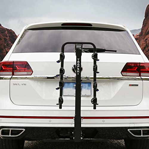 TRAPSKI 4-Bike Carrier Rack, Double Fold Design with a 2-inch Hitch Mount | Heavy Duty Steel Frame, Black | 3 Year Warranty | USA Veteran Owned Business