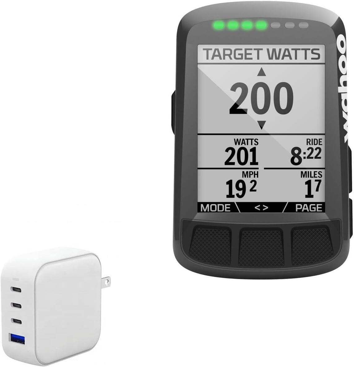 BoxWave Charger Compatible with Wahoo ELEMNT Bolt (2018) - PD miniCube (100W), 100W 3 PD Port Wall Charger International - Winter White