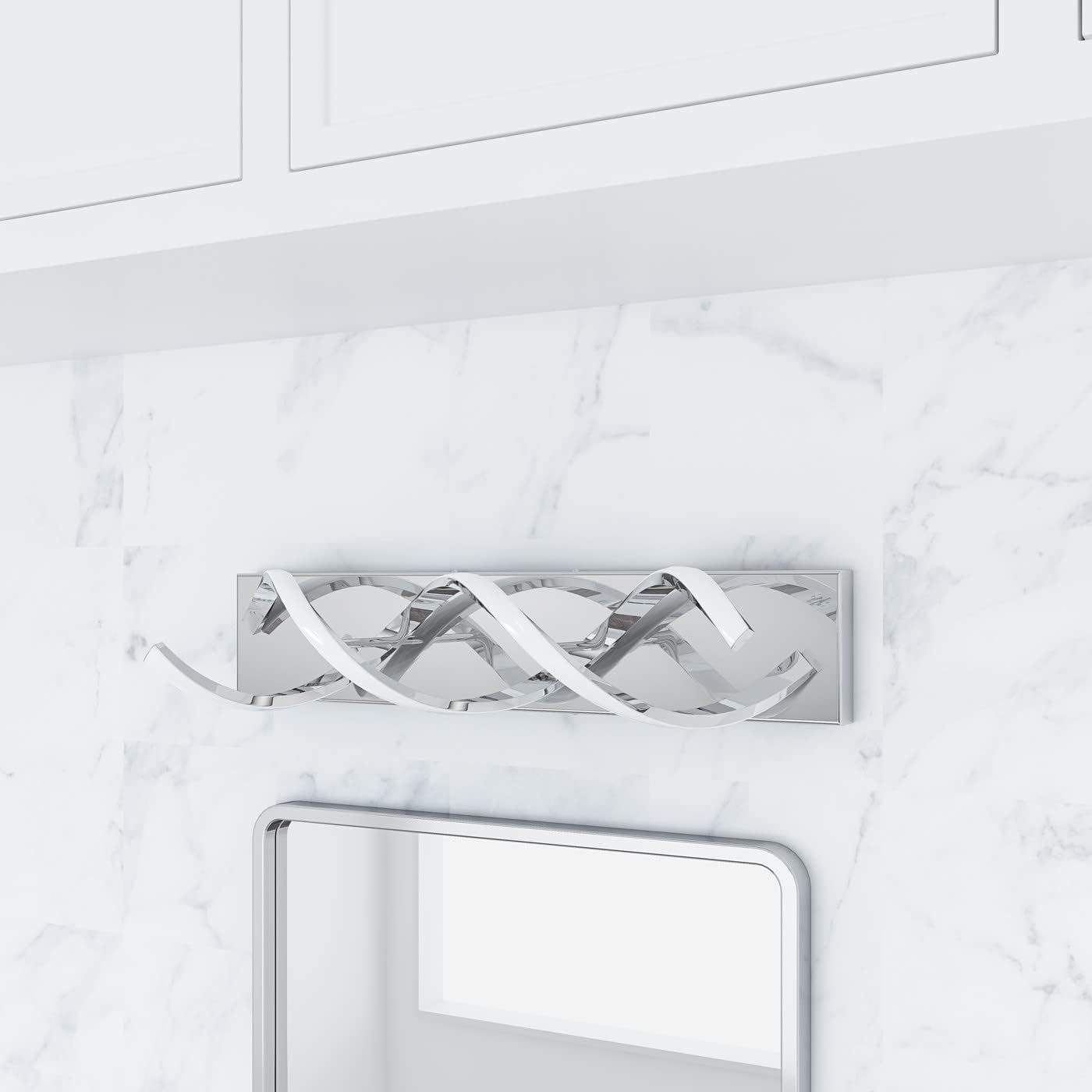 Aiwen Modern LED Bathroom Vanity Lights, 1-Light Aluminium Stainless Steel Unique Spiral Design Wall Lighting Fixture, Bathroom Sconces Wall Lighting for Living Room Entryway Bedroom Wall Sconce