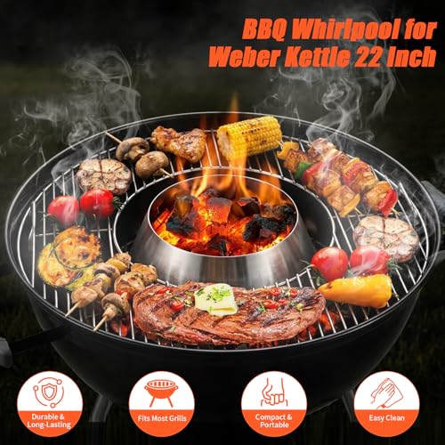 Accesorio BBQ Whirlpool para Weber Kettle 22 Acero Inox miniatura 5
