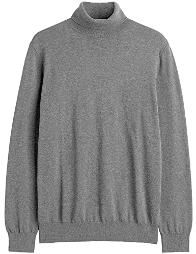 Kingbega Men's Turtleneck Slim Fit Basic Knitted Thermal Top Casual Long Sleeve Pullover Sweater, Gray, Xx-Large #TOP3