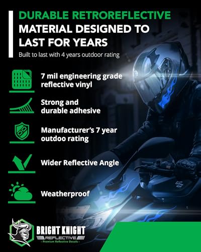 Decalques de chama refletivos (2) 3,2 cm x 13,3 cm Ótimo para capacetes, motocicletas, adesivos de c