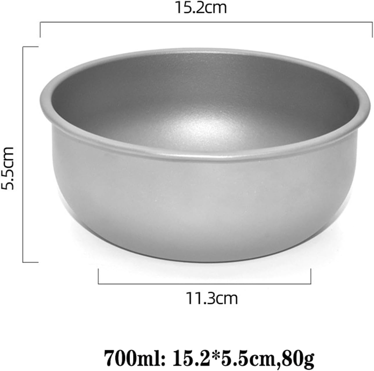 RUNEGASINI Titanium Bowl 700ml, TA1 Pure Titanium Camping Bowl, Lightweight 80g Backpacking Bowl for Noodles, Salad, Ramen, Large Ultralight Cookware for Camping Hiking Outdoor RT113T