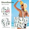Strandtasche XXL Familie Große Beach Bag Badetasche mit Reißverschluss Shopper Damen, Leicht Faltbare Grosse Schwimmbadtasche, Urlaub Must Have Einkaufstaschen für Reisen Einkaufen Picknick Alltag #2