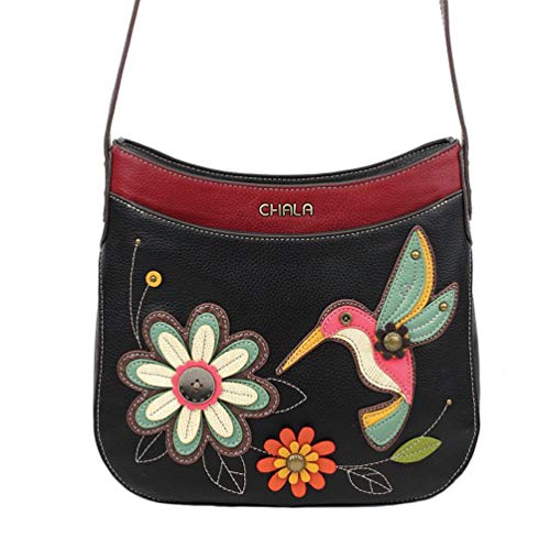 Chala Handbags Hummingbird Crescent Crossbody Handbag Purse, Hummingbird Lovers2