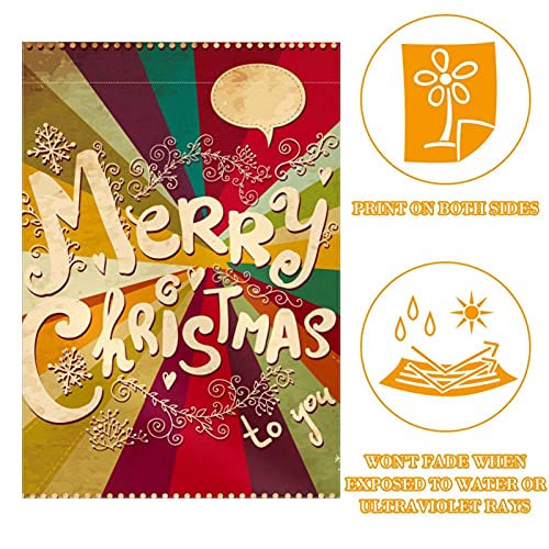Drapeau de jardin Merry Christmas en polyester double face 30x45 cm