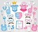 Rainlemon(TM) Gender Reveal Party Boy or Girl Photo Booth Props Kit On A Stick