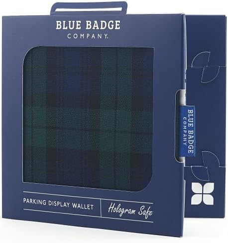 Blue Badge Co Blackwatch Tartan Hologram-Safe Wallet, Disabled Parking Permit Cover Holder Fits New Badge includes Timer Clock, Disabled Badge Holder for Car
