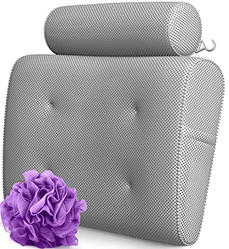 Everlasting Comfort Bath Pillow - Supports Head, Neck and Back in Tub - Bathtub Cushion